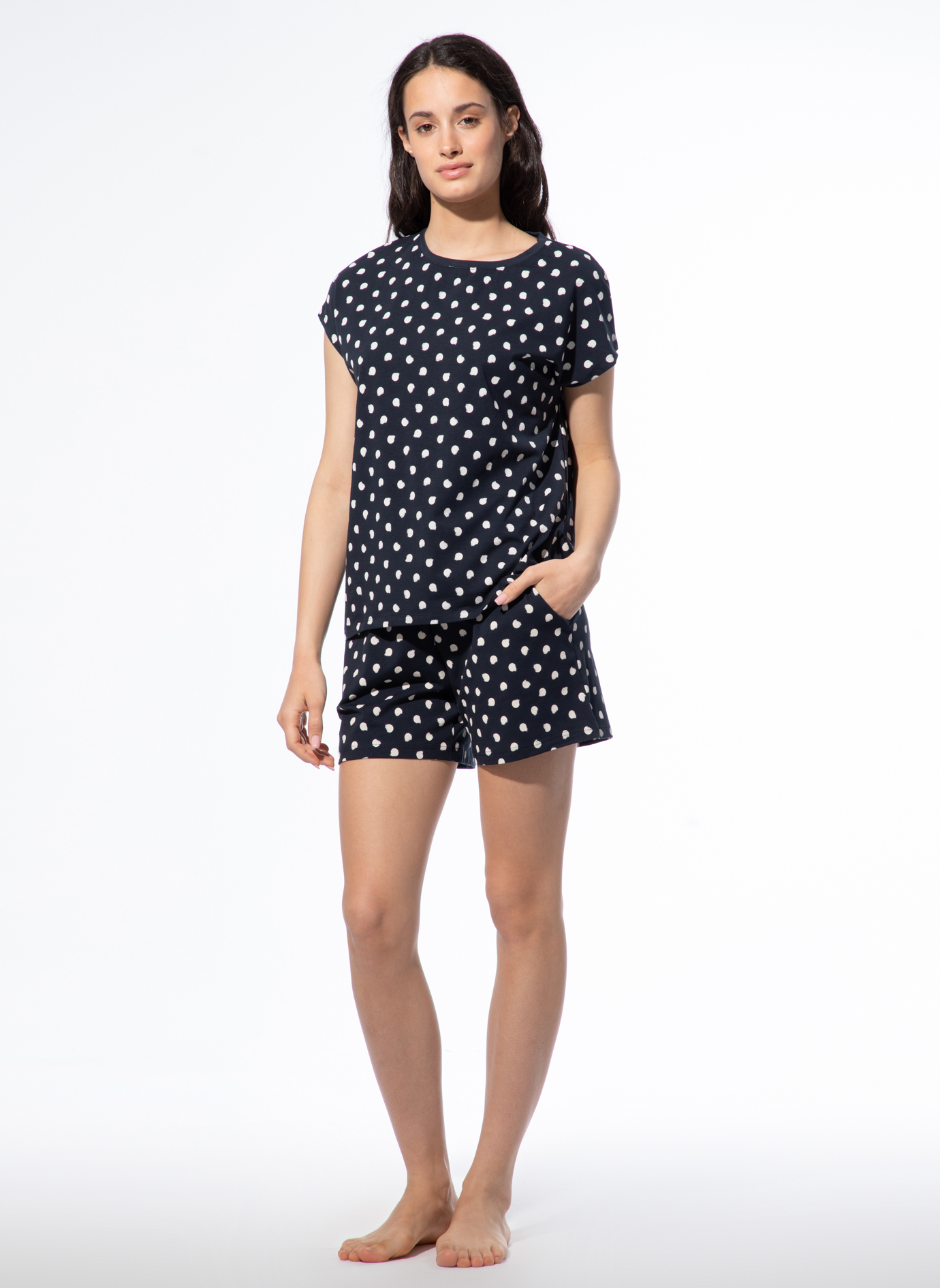  T-Shirt Dunkelblau Dots