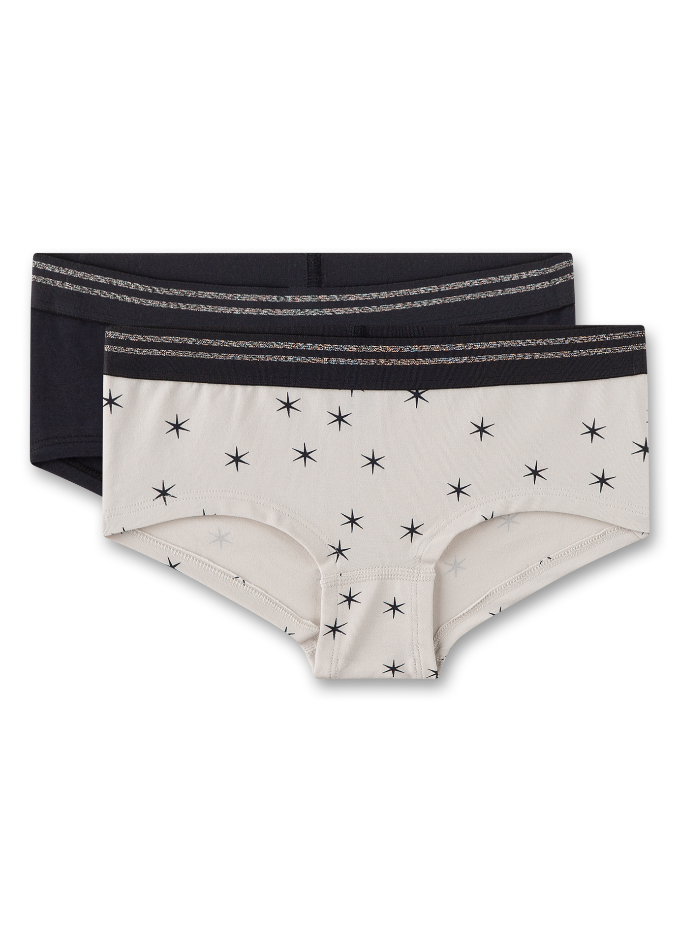 Mädchen-Cutbriefs (Doppelpack) Off-White & Dunkelgrau