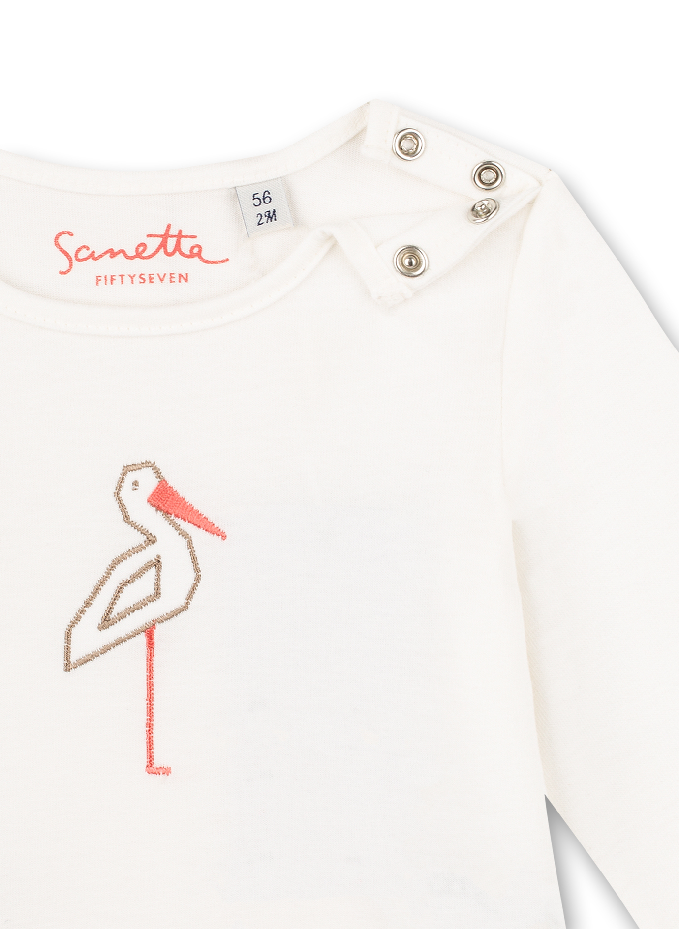Mädchen-Shirt langarm Off-White Family Stork