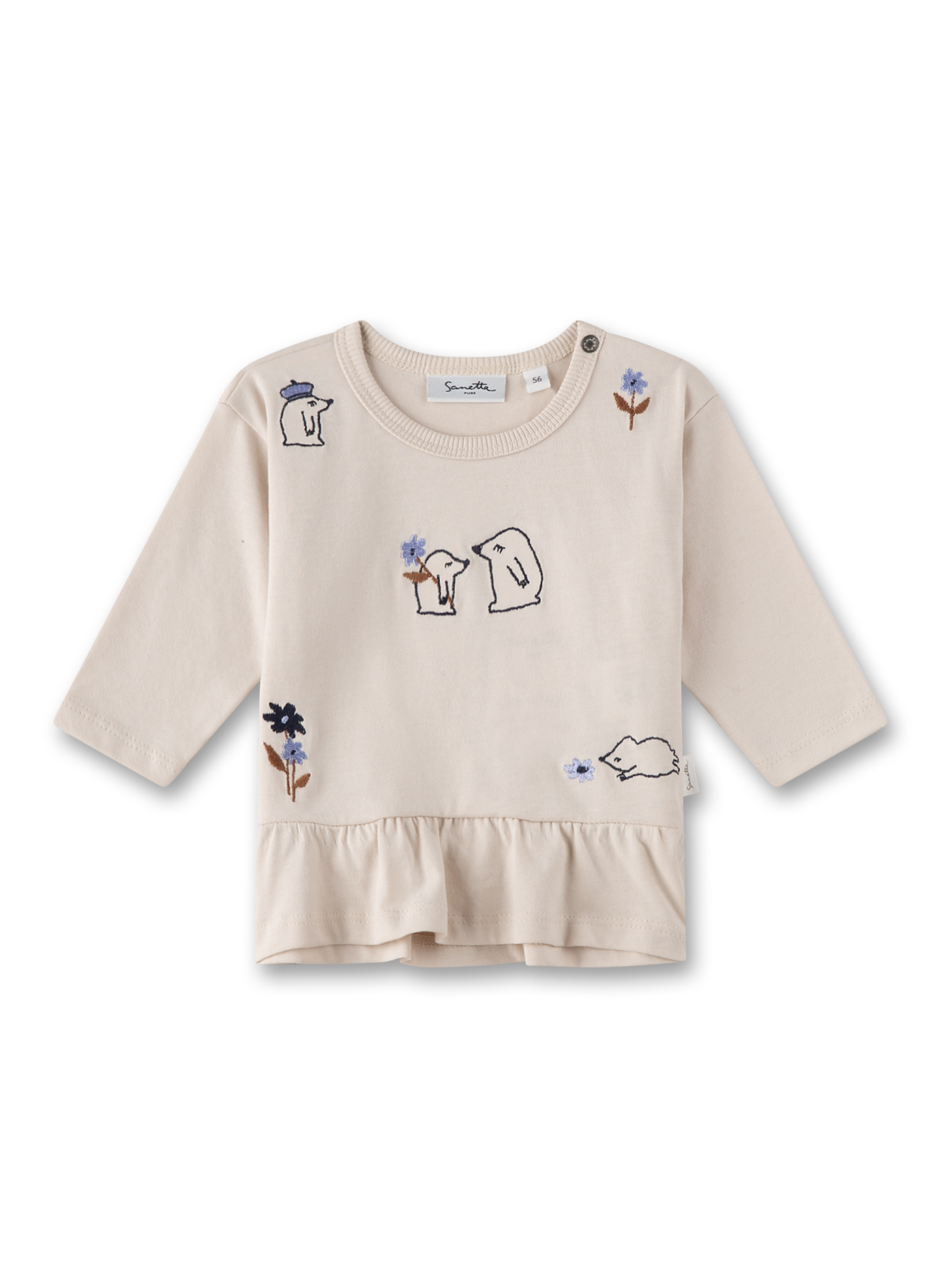 Sanetta Mädchen-Langarmshirt Off-White