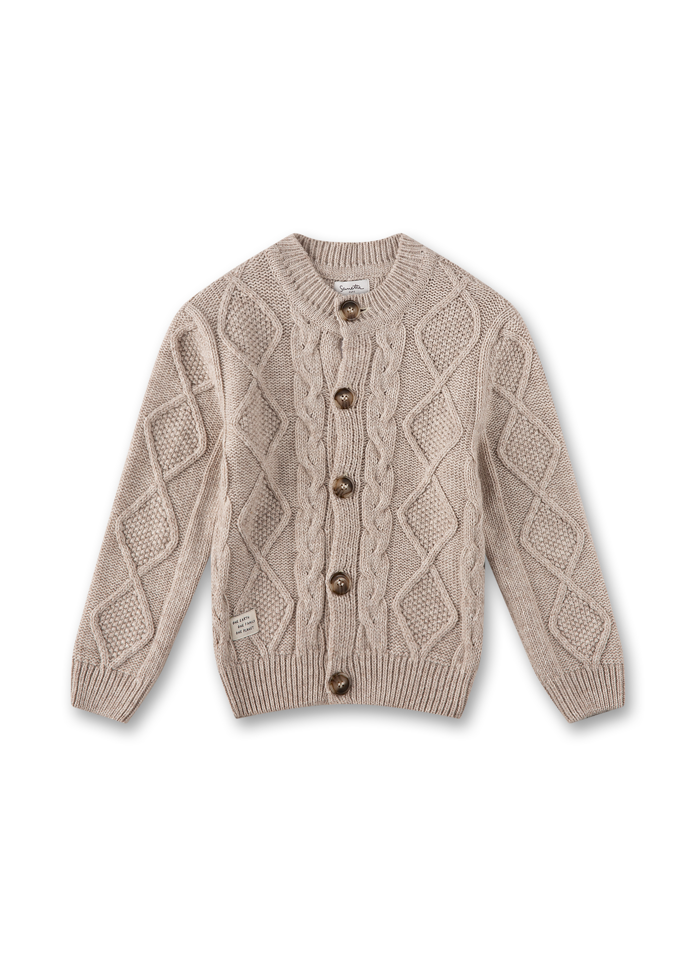 Sanetta Flachstrick-Cardigan Beige