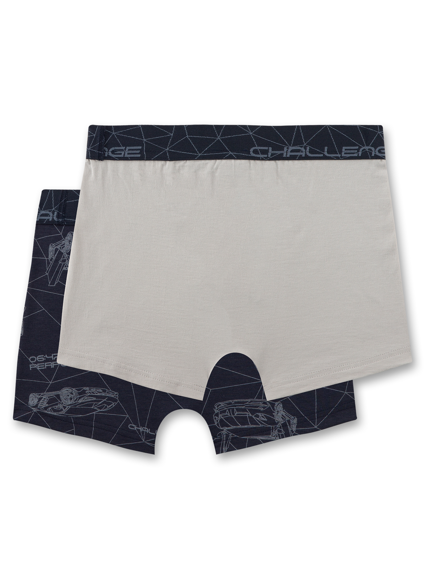 Jungen-Hipshorts (Doppelpack=) Blau & Grau